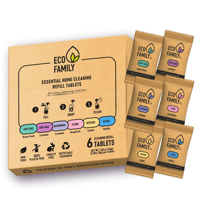 Eco Friendly Cleaning Refill - Essential Home Cleaning Refill Tablets Box | Eco Family