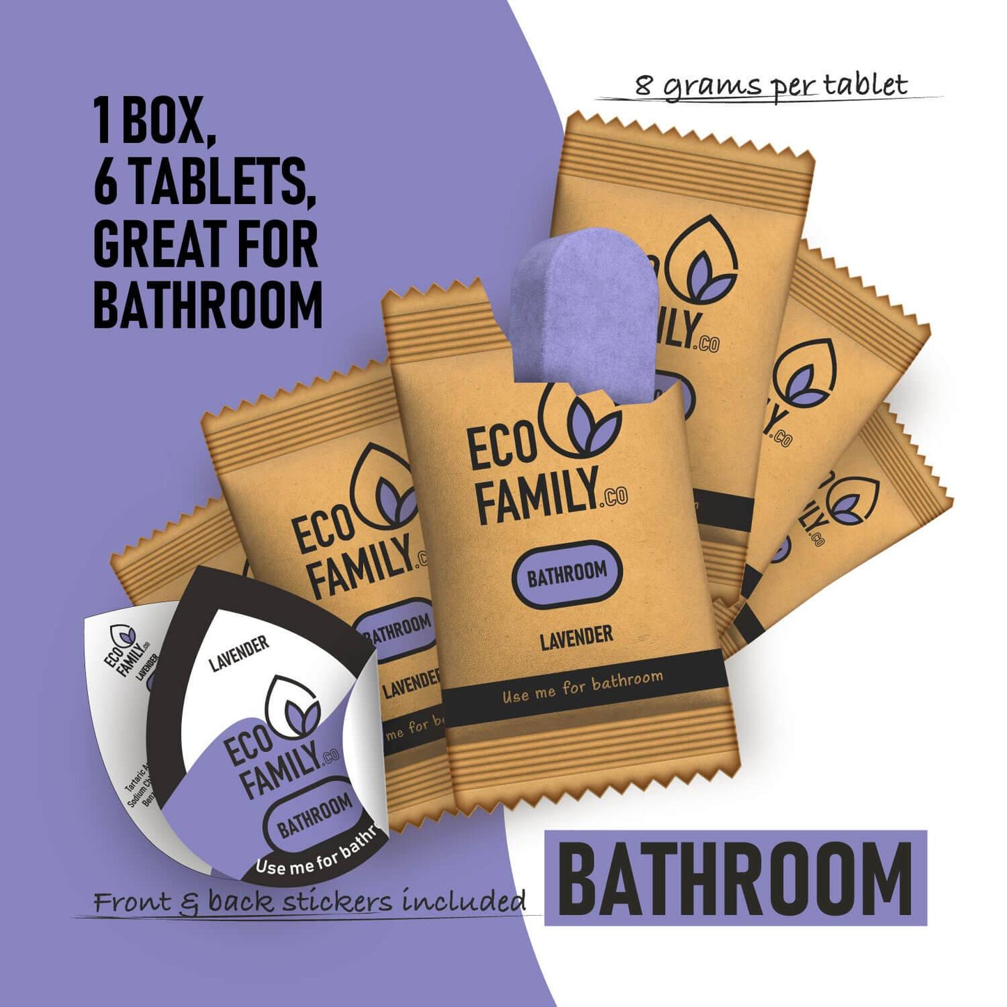 Eco Friendly Bathroom Cleaner Tablets - Box of 6 Eco Tablets