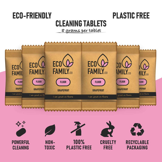 Eco Floor Cleaner Refill - Eco Frienldy Floor Tablets, Powerful, Non-Toxic, Clean Ingredients, Plastic Free, Vegan, Cruelty Free